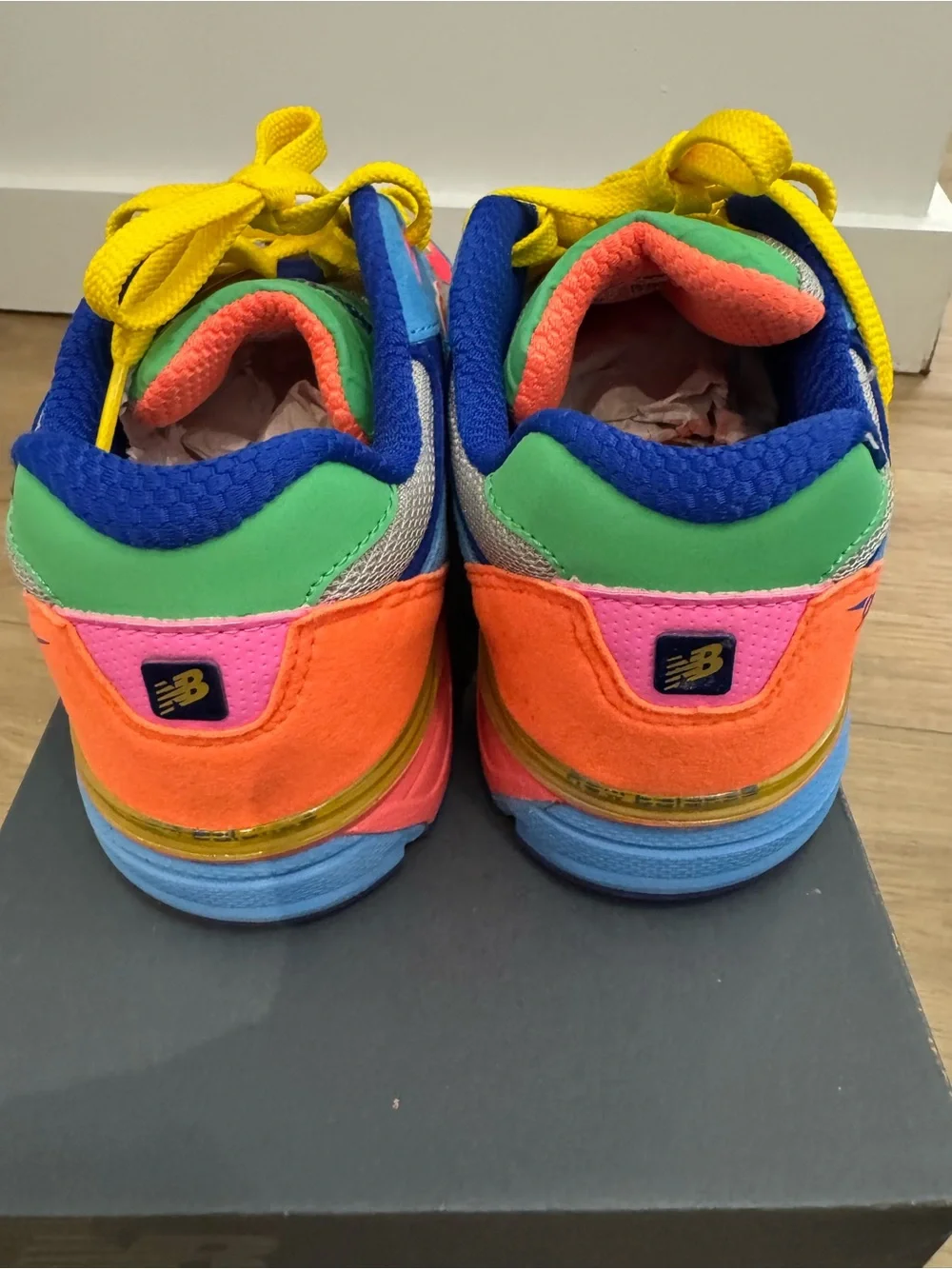 New Balance Kids Blue, Orange & Yellow Colorblock Sneakers